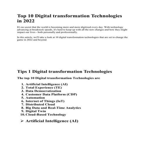 top 10 Digital transformation Technologies in 2022.docx
