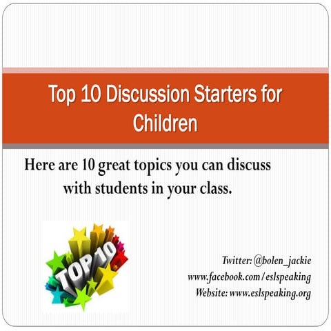 Top 10 discussion starters for children