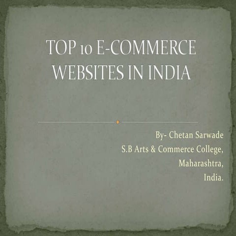 Top 10 E-Commerce Websites in India