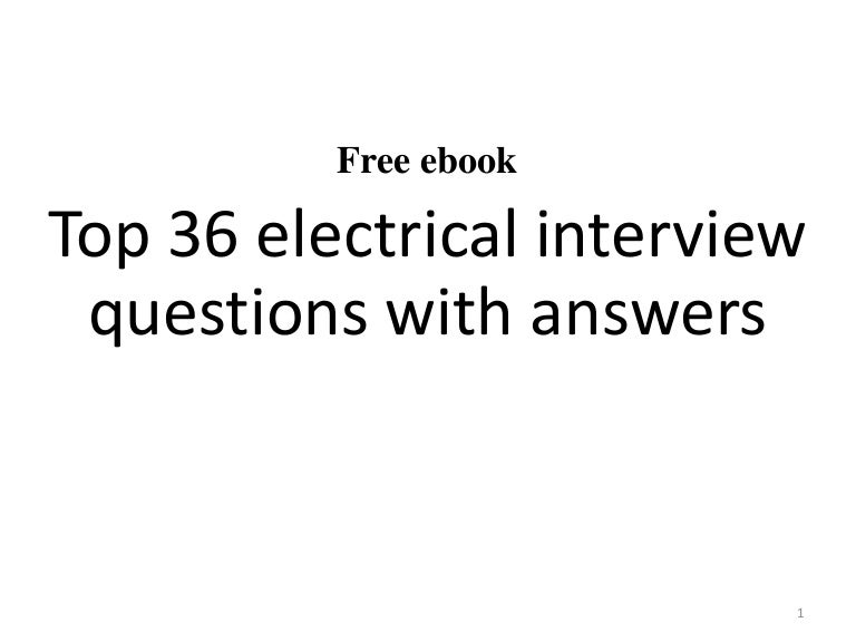 electrician interview questions