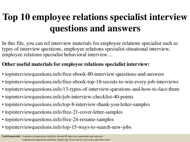 labor relations specialist resume