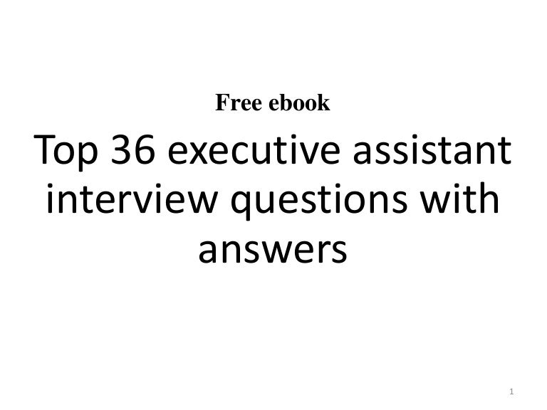 executive assistant interview answers