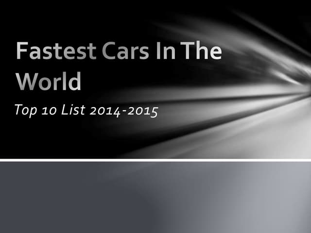 Top 10 Fastest Cars In The World 