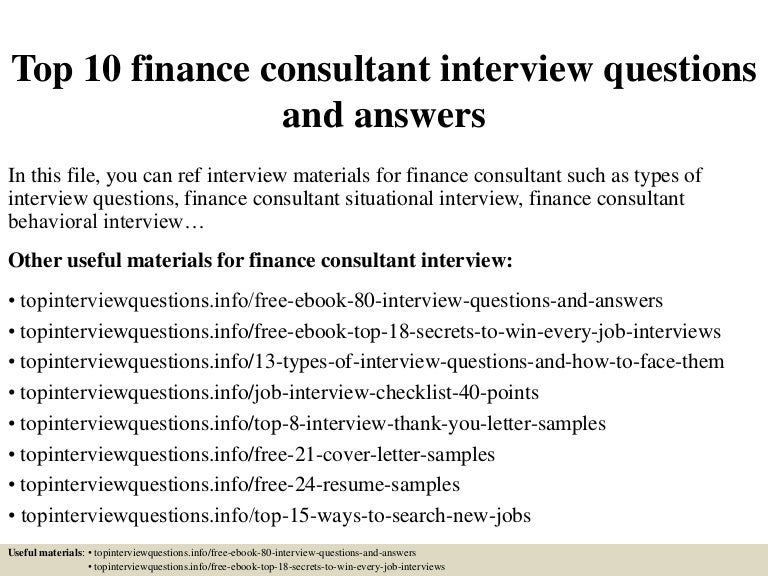 financial advisor job interview questions