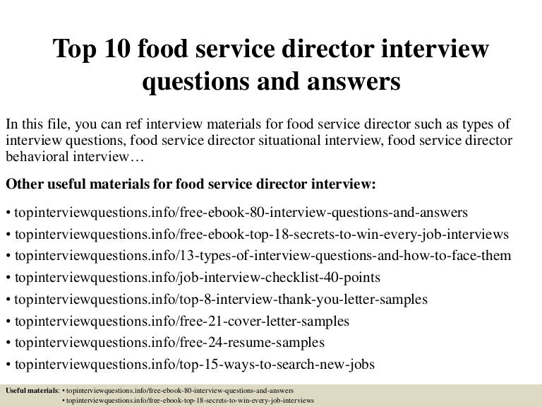 interview questions for restaurant servers