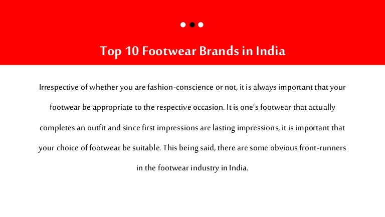 Top 10 Footwear Brands in India
