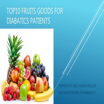 Top10 fruits goods for diabatics patients