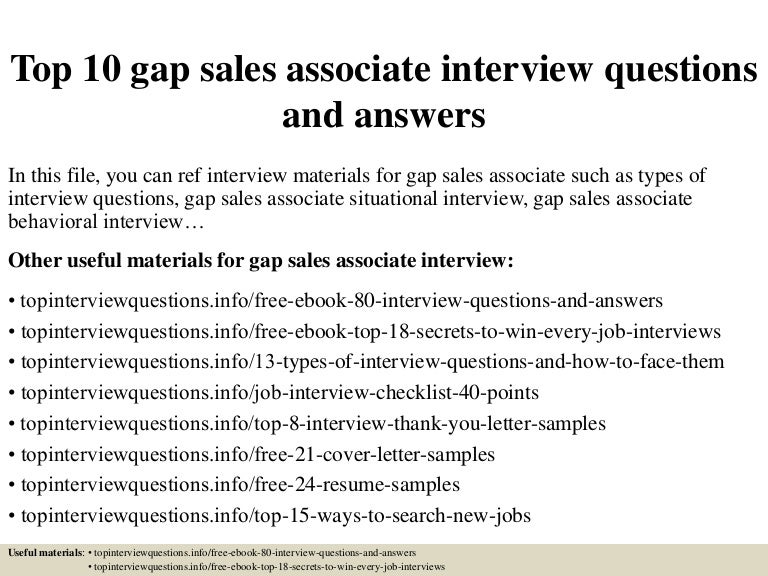 gap sales associate job description