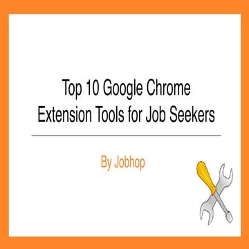 Top 10 google chrome extension tools for job seekers 