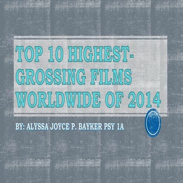 HIGHEST GROSSING FILMS 2013