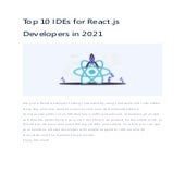 Top 10 IDEs for React.js Developers in 2021 | PDF
