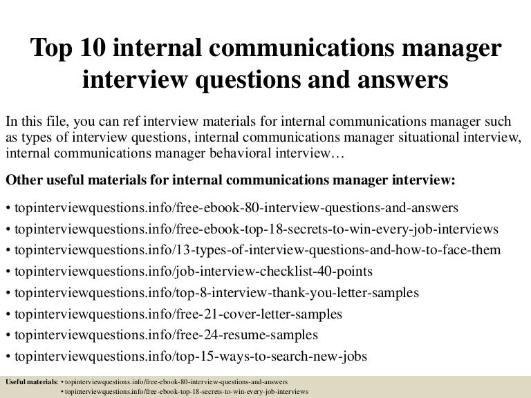 internal communications resumes