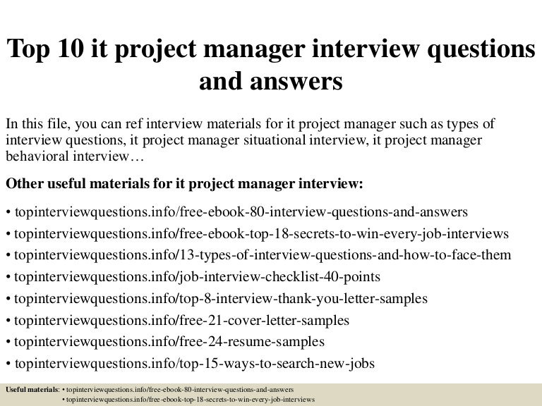project coordinator sample interview questions