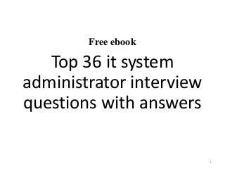 systems administrator interview questions
