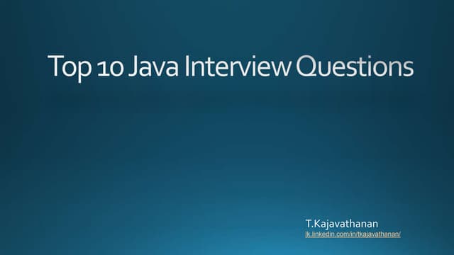 Top 10 java interview questions. | PPT
