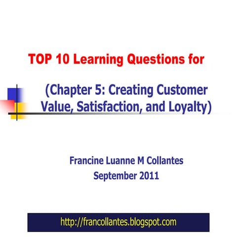 Top 10 learning questions for chapter 5