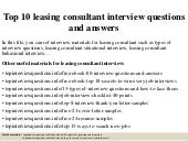 top 10 leasing manager interview questions and answers leasing consultant interview questions
