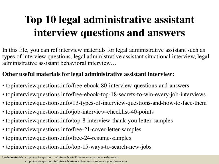 Top 10 legal administrative assistant interview questions and answers