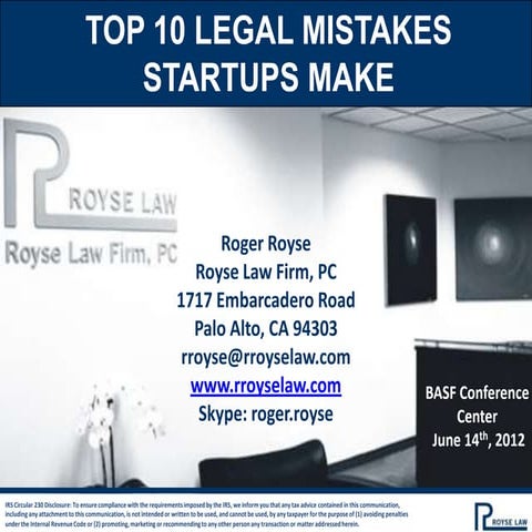Top 10 Legal Mistakes