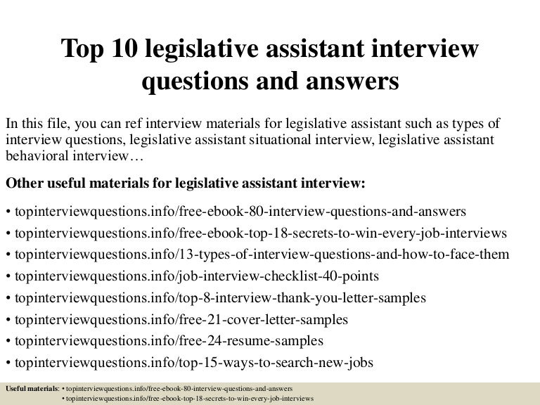 top 10 legislative assistant interview questions and answers
