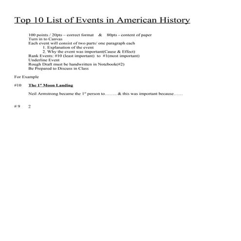 Top 10 list rubric | DOC