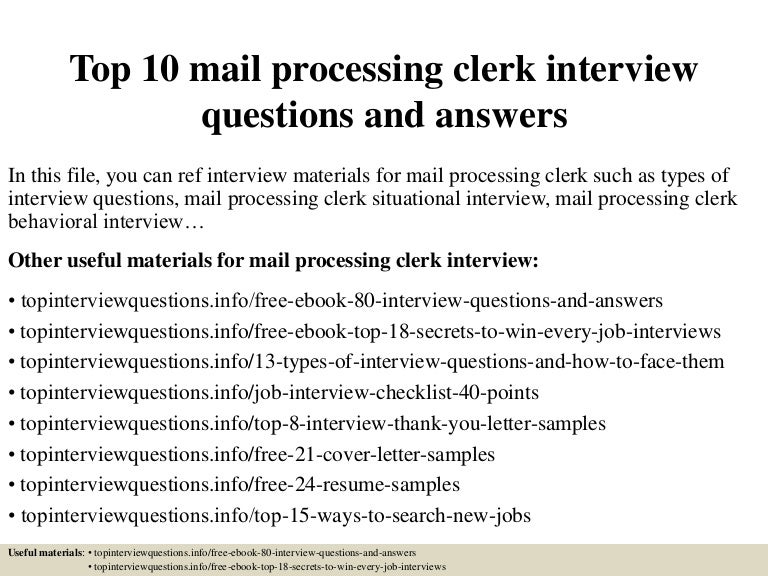 top 10 mail processing clerk interview questions and answers questions for supervisor interview