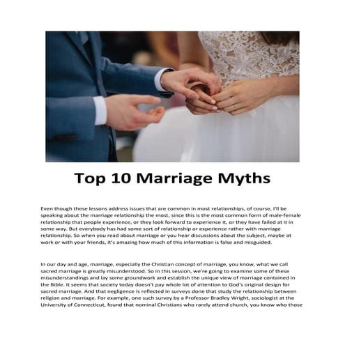 Top 10 marriage myths