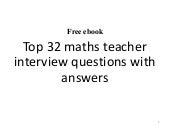 Top 32 maths teacher interview ques...