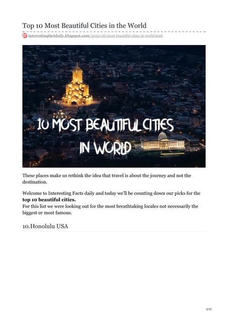 Top 10 Most Beautiful Cities In The World Pdf Top 10 Most Beautiful Cities In The World Pdf