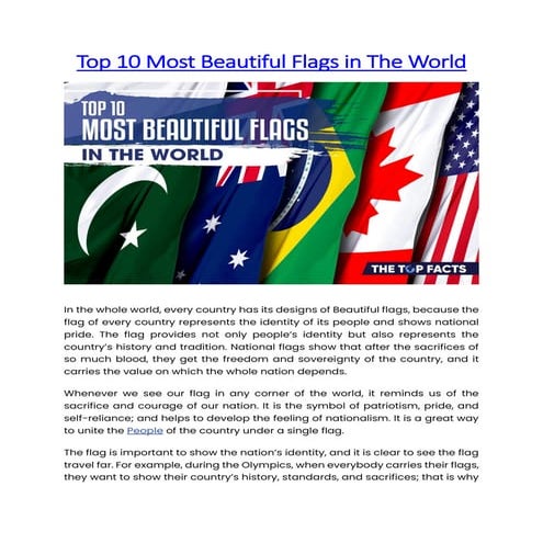 The Most Beautiful Flag In The World 2021 Top 10 Most Beautiful Flags in The World.pdf