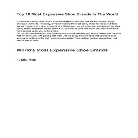 top 10 most expensive shoe brands in the world