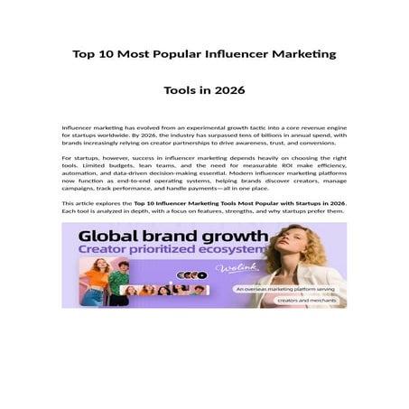 Top 10 Most Popular Influencer Marketing Tools in 2026 | DOCX
