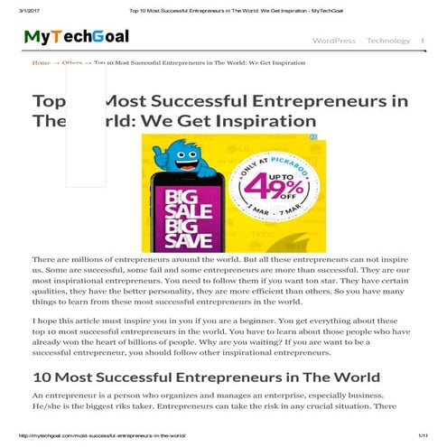Top 10 most successful entrepreneurs in the world