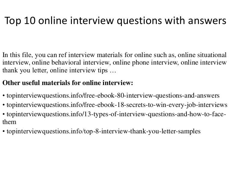 top 10 online interview questions with answers tips for online interview