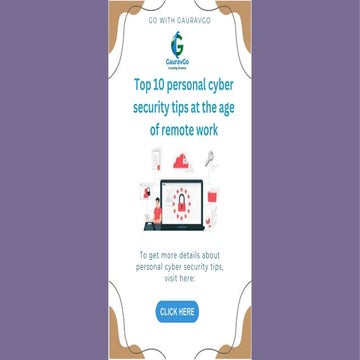 Personal cyber security tips remote work