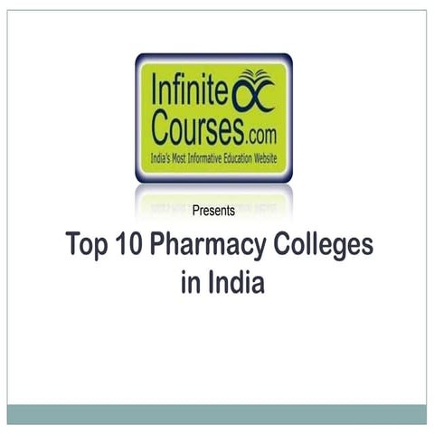 Top 10 Pharmacy Colleges in India