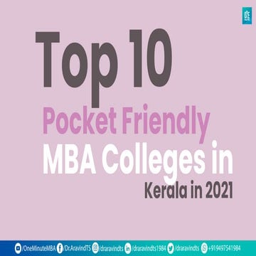 Top 10 pocket friendly mba colleges in Kerala | Aravind TS 
