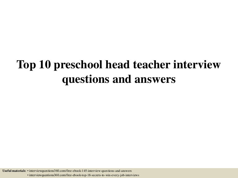 interview for preschool teacher