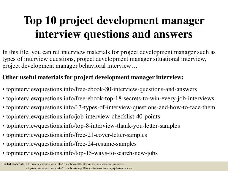 project development manager job description