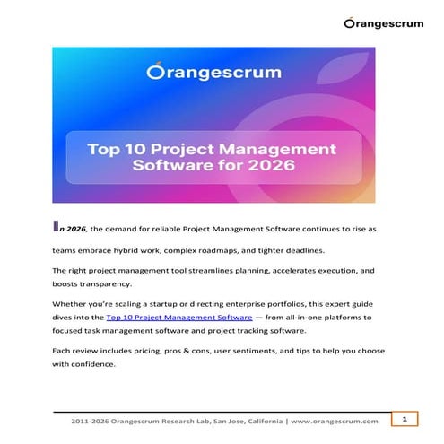 Top 10 Project Management Software for 2026 | PDF