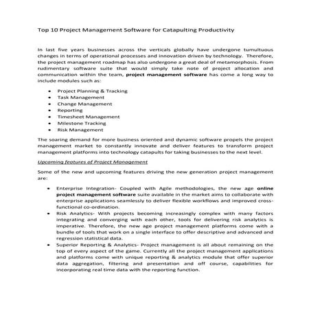Top 10 project management software for catapulting productivity project manag...