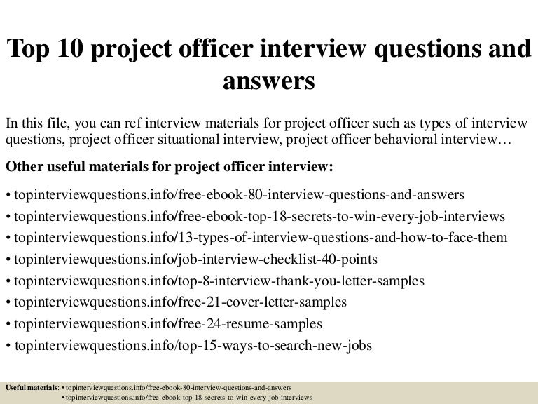 sample cover letter for project officer