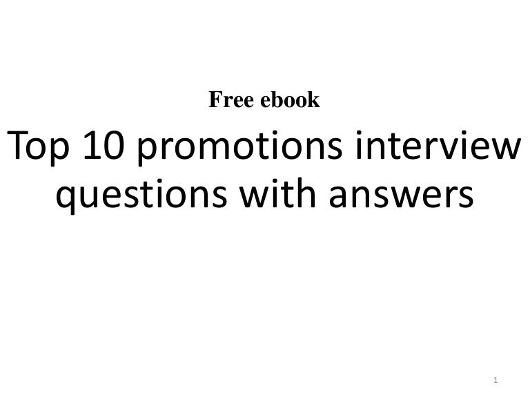 Top 10 promotions interview questions and answers