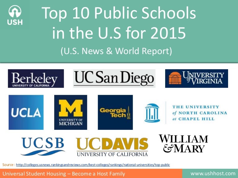 Top 10 Public Schools in the U.S for 2015 U.S. News & World Report