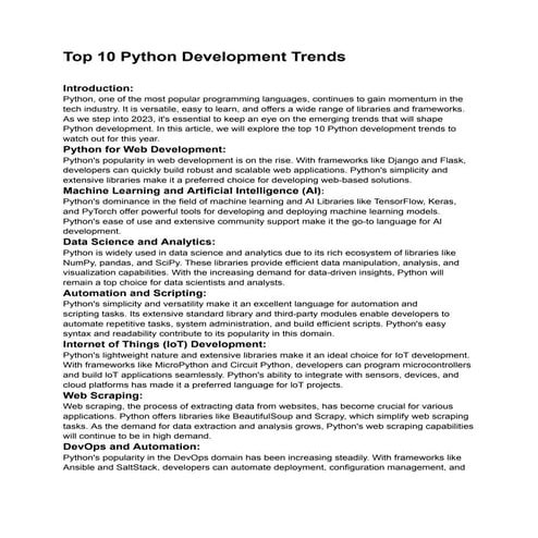 TOP 10 PYTHON DEVELOPMENT TRENDS FOR ALL