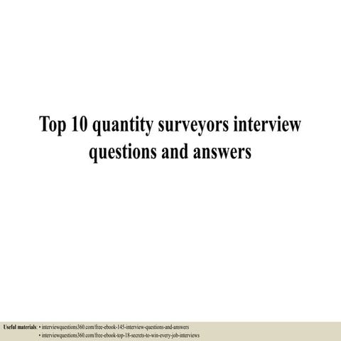 Top 10 tendering interview questions with answers | PPTX