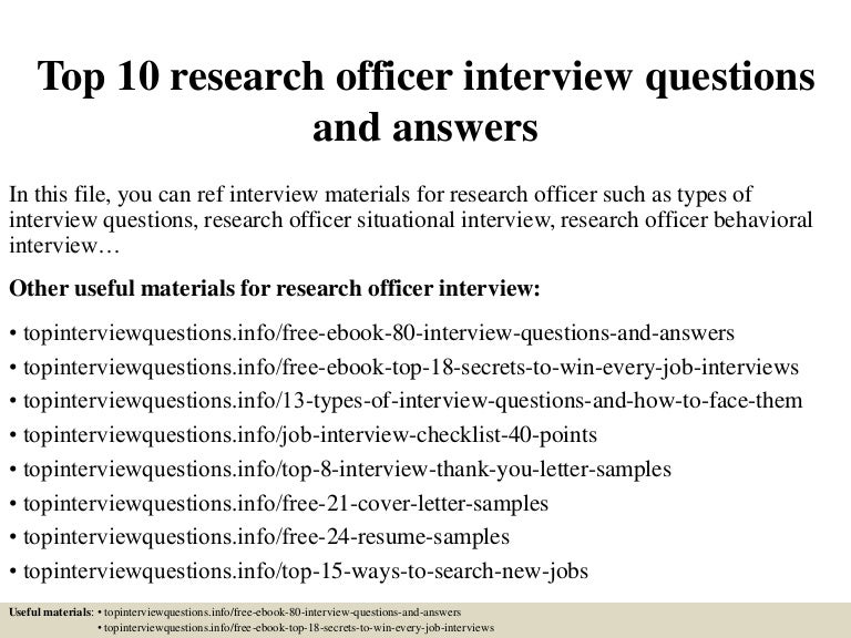 research officer interview questions and answers