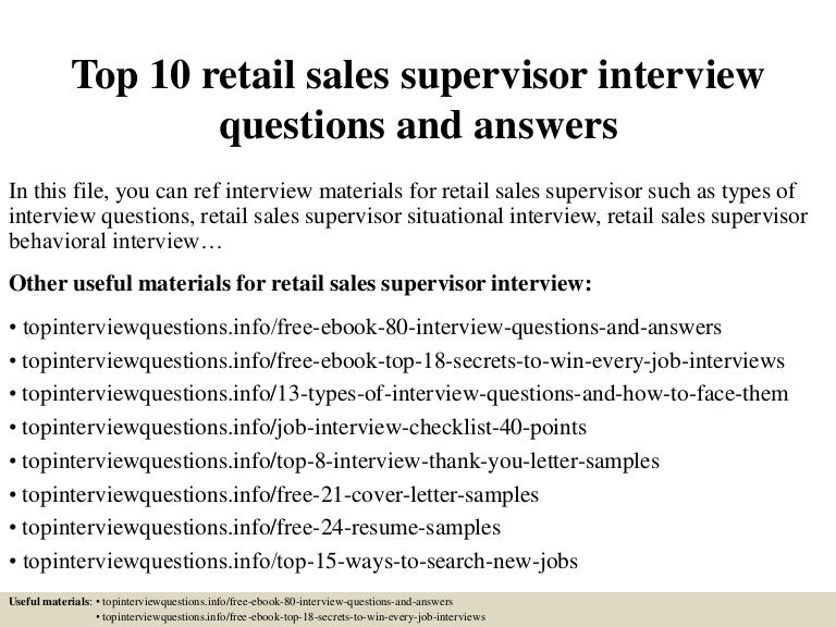 sales supervisor