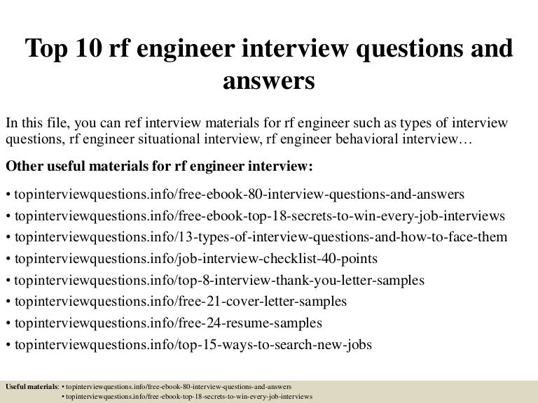 rf engineer cover letter
