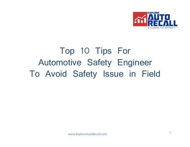 Top 10 Tips For Automotive Safety Engineer To Avoid Safety Issue in F…